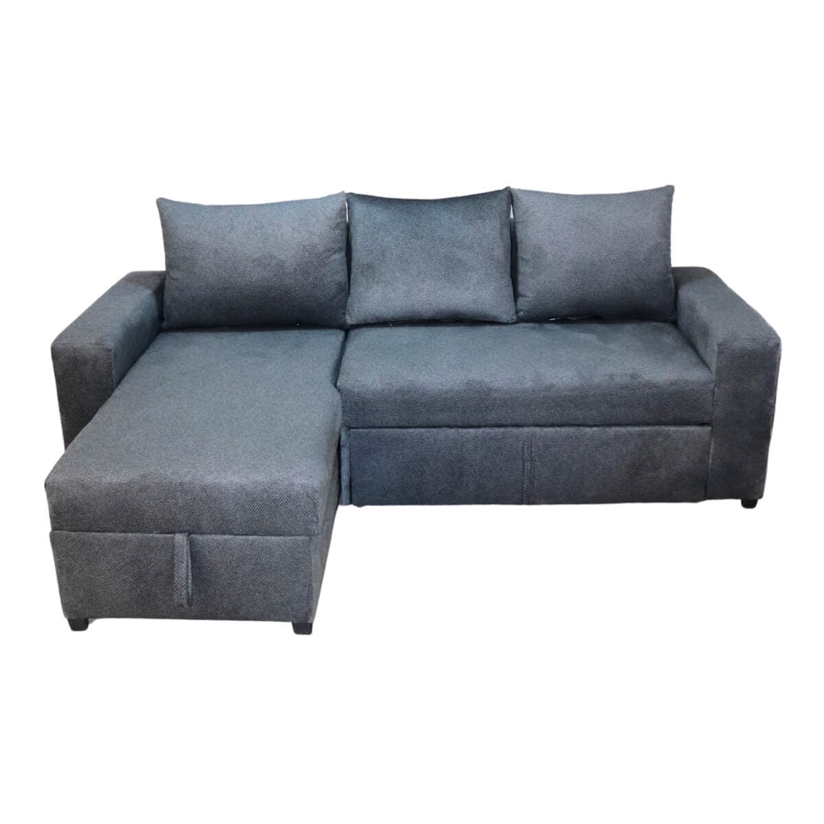 Sala Esquinera Milán Sofá cama con Baúl Gris Oxford